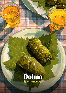 Dolma Mediterranean Cuisine Illustration