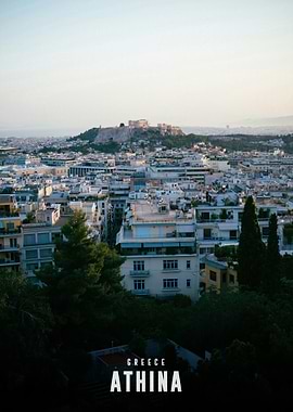 Athens, Greece cityscape with Acropolis view
