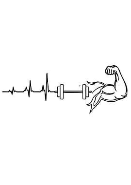 Fitness Heartbeat with Dumbbell and Arm