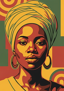 Portrait of Black Woman with Turban