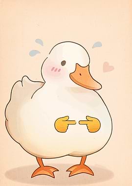 Cute Duck with Finger Guns