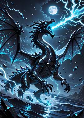 Black Dragon with Lightning Breath