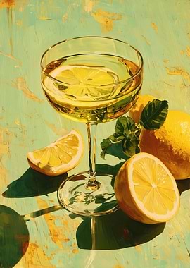 Lemon Drink Still Life oil Painting
