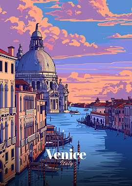 Venice, Italy cityscape illustration