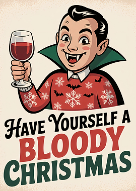 Bloody Christmas Horror Funny Vampire