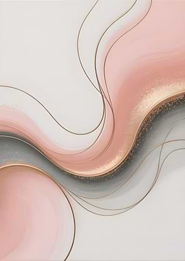 Abstract Pink and Gray Swirls