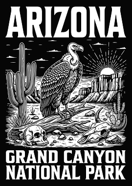Arizona Grand Canyon National Park Illustration