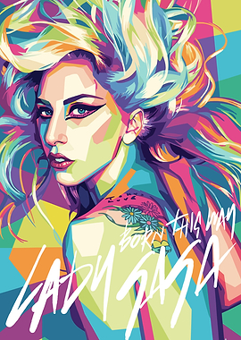 Lady Gaga Pop Art Portrait