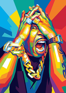 Busta Rhymes Pop Art Colorful Portrait