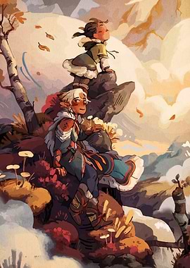 Two Characters in a Fantasy Landscape