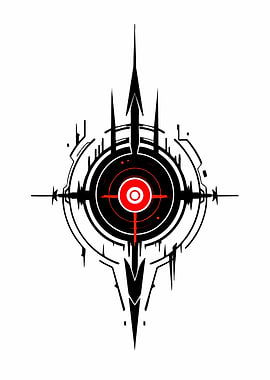 Abstract Black and Red Target Symbol