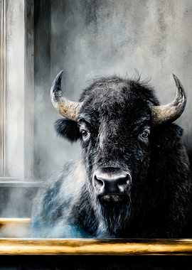 Majestic Bison Portrait