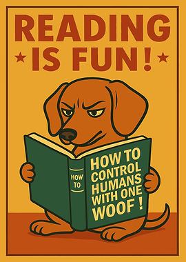 Reading is Fun: Dachshund with Book