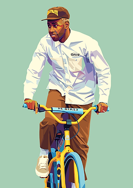 Tyler, the Creator, on a Bike