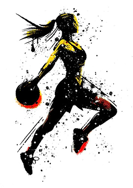 Female Basketball Player Silhouette Art