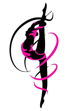 Gymnast Silhouette with Pink Accents