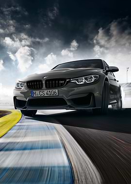 Gray BMW M3 on Racetrack