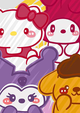Sanrio Characters Group Illustration