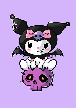 Kuromi on Spiked Skull