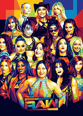 WWE RAW Women's Roster Pop Art