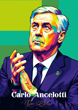 Carlo Ancelotti Pop Art Portrait