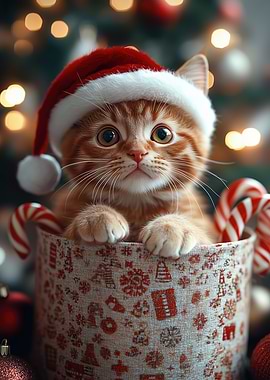Christmas Cat in a Box