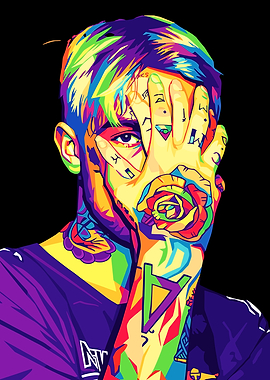 Lil Peep Colorful Portrait