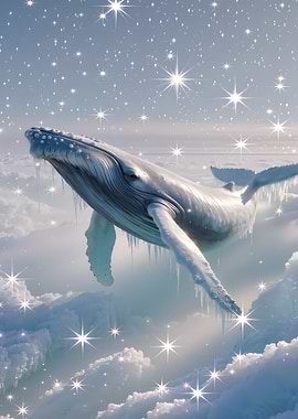 Whale in the Sky with Stars