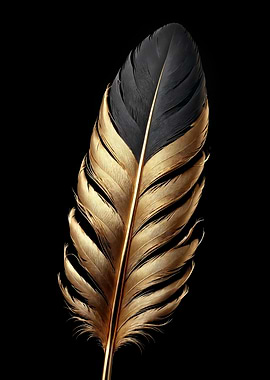 Black and Gold Feather