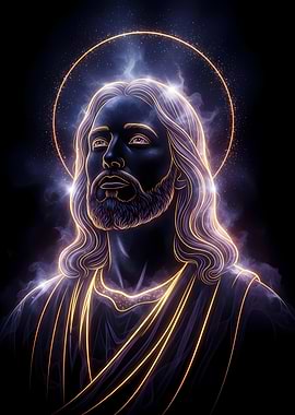 Neon Jesus Portrait