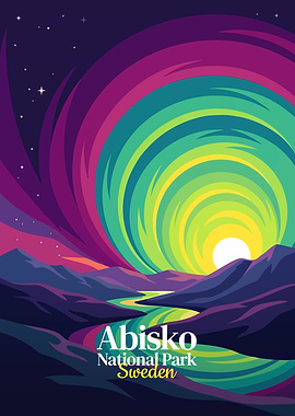 Abisko National Park Sweden Illustration