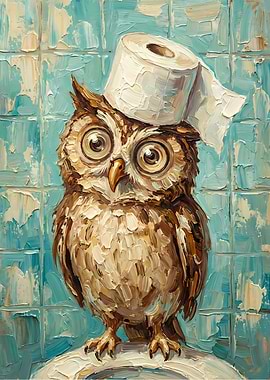 Owl with Toilet Paper