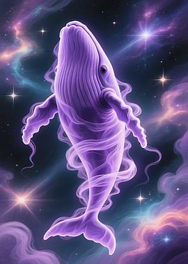 Celestial Whale in Cosmic Space