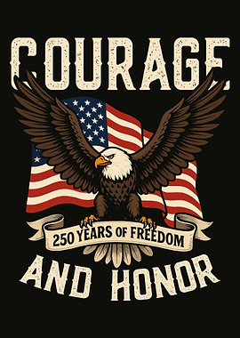 Courage and Honor: Patriotic Eagle Design