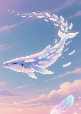 Whale in the Sky with Feathers