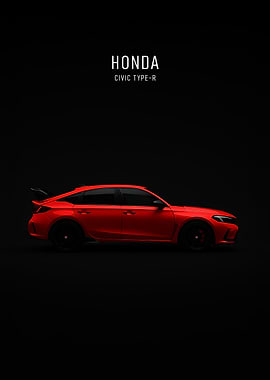 Red Honda Civic Type-R on Black
