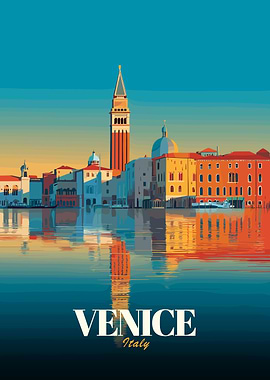Venice, Italy cityscape illustration