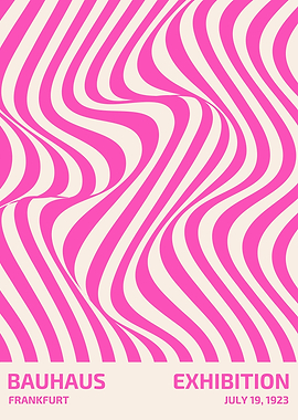 Bauhaus Exhibition Poster, Pink and Beige