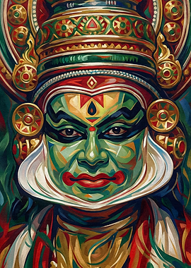Kathakali Dancer Portrait Painting