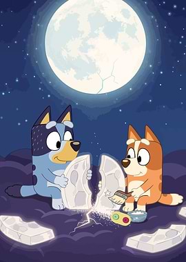 Bluey and Bingo moon repair