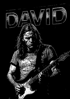 David Gilmour Black and White Portrait