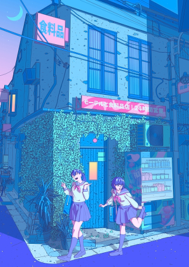 Anime Girls by Japanese Storefront