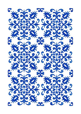 Blue and White Floral Pattern