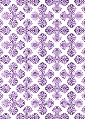 Purple Ornate Floral Cross Pattern