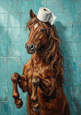 Horse with Toilet Paper