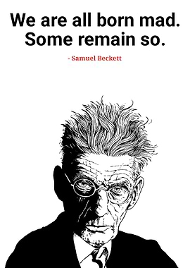 Samuel Beckett quote portrait illustration