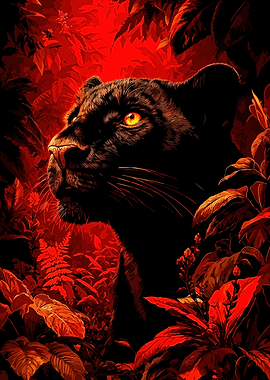 Black Panther in Red Jungle