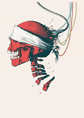 Blindfolded Skull with Cables