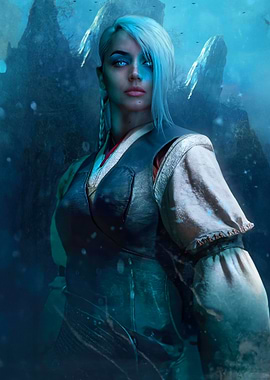 Final Fantasy Woman in Snowy Landscape