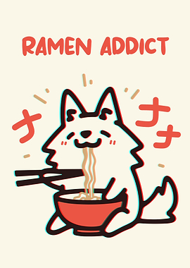 Ramen Addict Cartoon Dog
